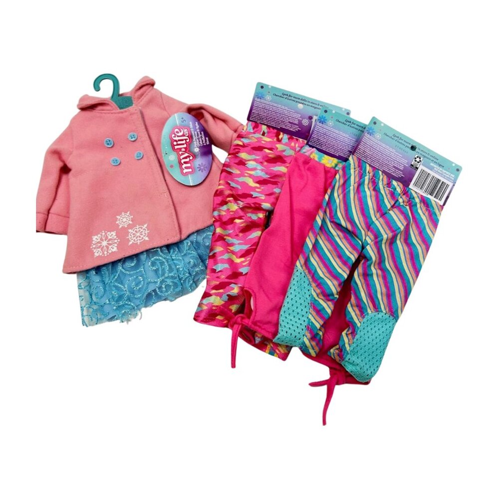 My Life Doll Clothing Lot 4 Pea Coat w Dress‎ and 3 Pants Fits 18 inch Doll New